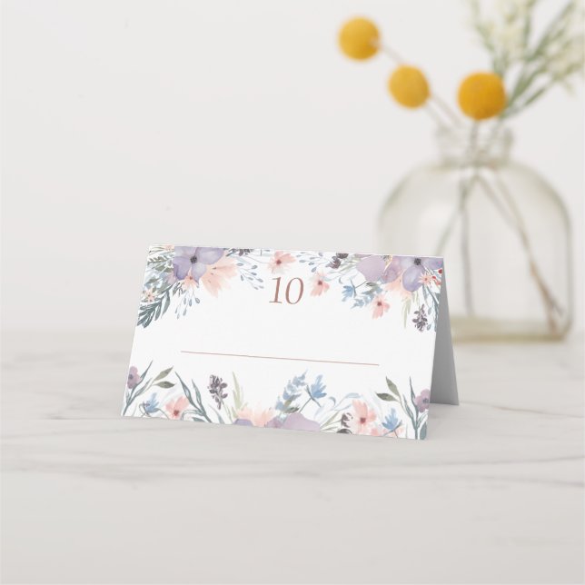 Tarjeta De Asiento Boda Boho Floral Wildflowers Place Card (Anverso)