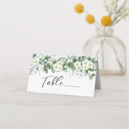 Tarjeta De Asiento Boda Botánica de Verde de Eucalipto Elegante