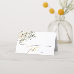 Tarjeta De Asiento Boda Botánica Floral Suave Pálida