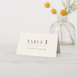 Tarjeta De Asiento Boda Botánica Minimalista | Beige Suave
