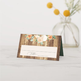 Tarjeta De Asiento Boda Botánico Boho Farmhouse Wood Greenery
