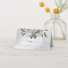 Tarjeta De Asiento boda botánico de flores blancas románticas