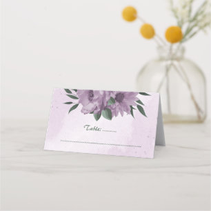Tarjeta De Asiento boda botánico de flores púrpura
