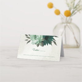 Tarjeta De Asiento boda botánico de flores verdes esmeraldas
