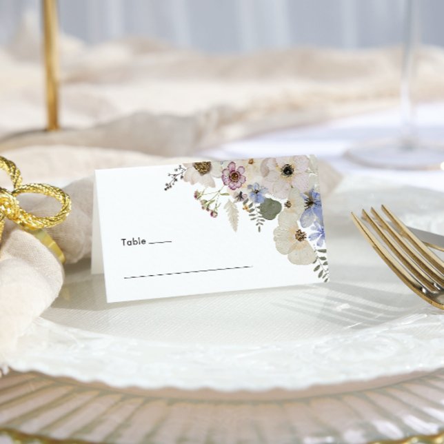 Tarjeta De Asiento Boda Botánico Floral Moderno (Modern Floral Botanical Wedding Place Card by Painted Paperie
)