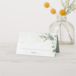 Tarjeta De Asiento Boda Botánico Minimalista de Eucalipto Verde Sage