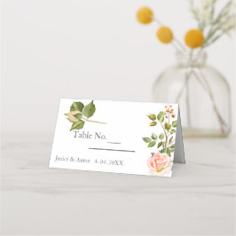 Tarjeta De Asiento Boda Botánico Rosa Rubor