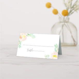 Tarjeta De Asiento Boda botánico Rubor Peach Mint