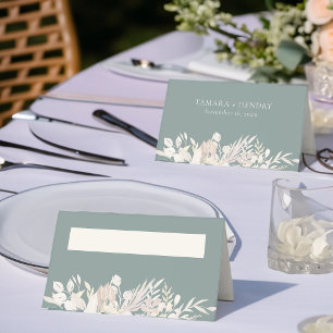 Tarjeta De Asiento Boda botánico Sage Green Personalizado