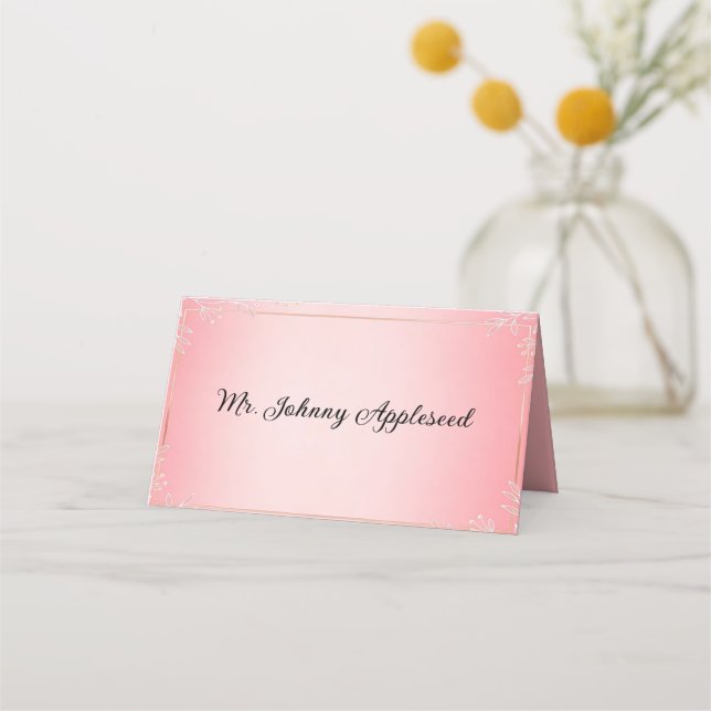 Tarjeta De Asiento Boda Burbuja de Goma Rubor  (Anverso)