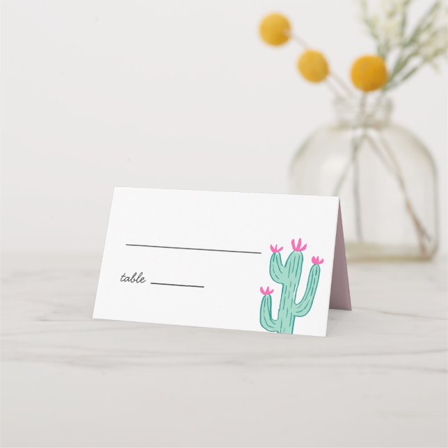 Tarjeta De Asiento Boda Cactus moderno (Anverso)