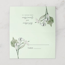 Tarjeta De Asiento Boda Calla Lilies Blanco Moderno