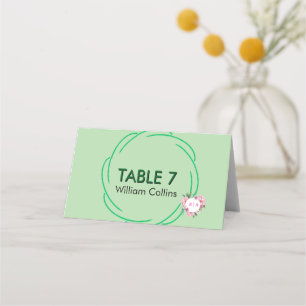 Tarjeta De Asiento Boda caprichosa de cítricos verdes y flores