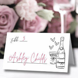 Tarjeta De Asiento Boda caprichoso de mano