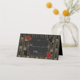 Tarjeta De Asiento Boda Casino Vegas Rugiente 20 Gatsby Art Deco