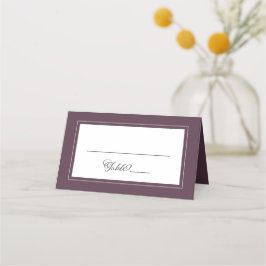 Tarjeta De Asiento Boda Cassis Elegante Chic Borde Caligrafía