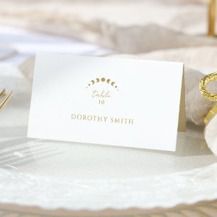 Tarjeta De Asiento Boda Celestial de la Luna de Oro