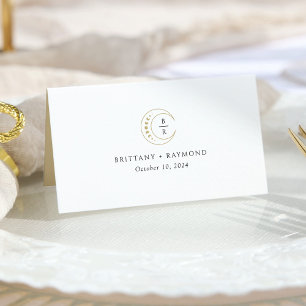 Tarjeta De Asiento Boda Celestial de la Luna de Oro