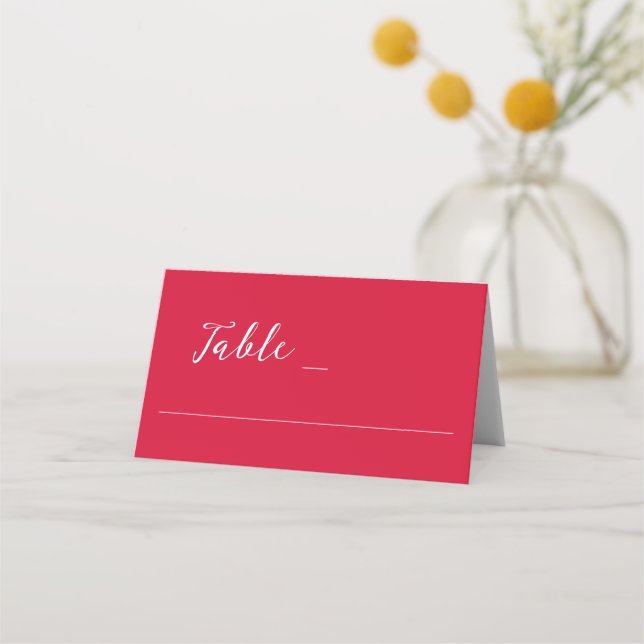 Tarjeta De Asiento Boda Cereza Roja (Anverso)