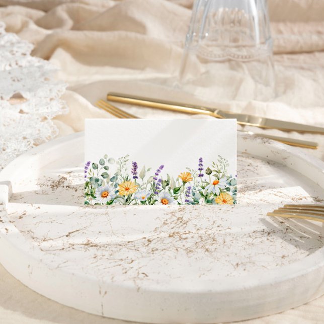 Tarjeta De Asiento Boda Chamomile & Eucalyptus Wildflowers (Subido por el creador)