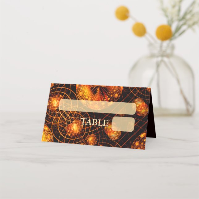 Tarjeta De Asiento Boda Clásica Boho Moderna Dorada #901 (Anverso)