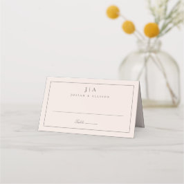 Tarjeta De Asiento Boda Clásica con Monograma