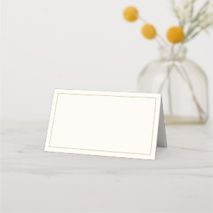 Tarjeta De Asiento Boda clásica e intemporal de marfil y oro