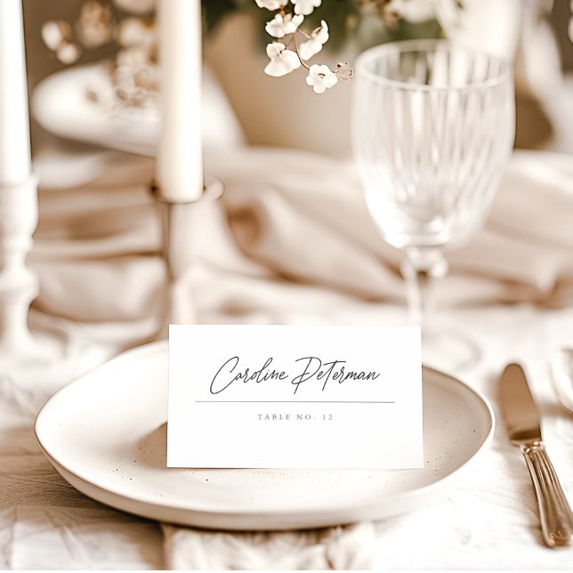 Tarjeta De Asiento Boda clásico monograma de guión elegante (Subido por el creador)