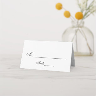 Tarjeta De Asiento Boda clásico negro y blanco