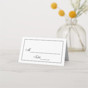 Tarjeta De Asiento Boda clásico negro y blanco