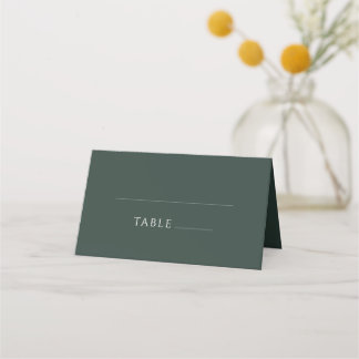 Tarjeta De Asiento Boda clásico simple verde forestal minimalista