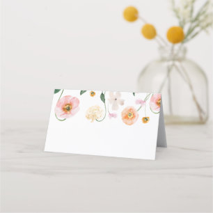 Tarjeta De Asiento Boda con amapola rosa
