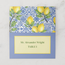 Tarjeta De Asiento Boda con Azulejo Siciliano y Limón