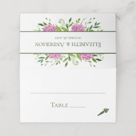Tarjeta De Asiento Boda con Hortensias Rosadas