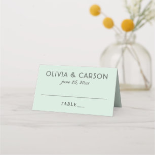 Tarjeta De Asiento Boda con Monograma de Tinta Moderna y Negra