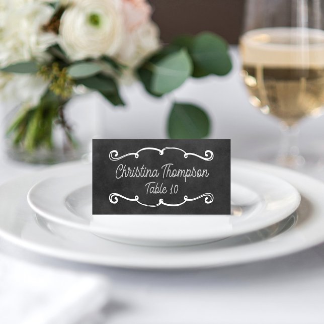Tarjeta De Asiento Boda con pizarra y letra script rústica (Subido por el creador)