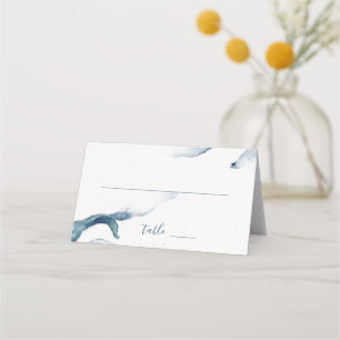 Tarjeta De Asiento Boda contemporáneo romántico de color azul