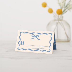 Tarjeta De Asiento Boda Coquette Bow Retro