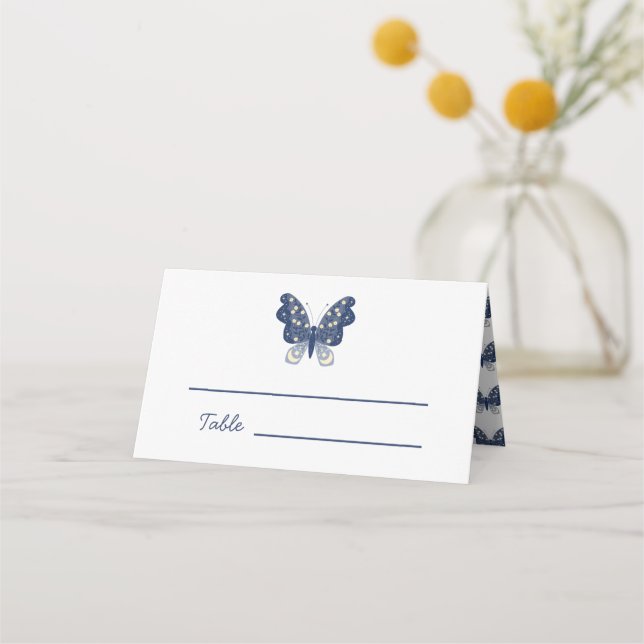 Tarjeta De Asiento Boda Creativa de Mariposa (Anverso)