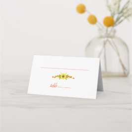 Tarjeta De Asiento Boda Cute Sunflower