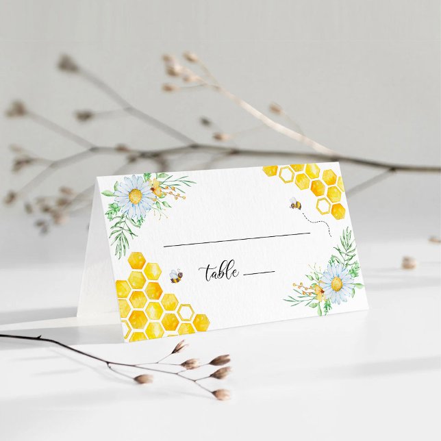Tarjeta De Asiento Boda de abeja de miel floral (Subido por el creador)