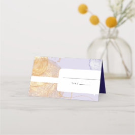 Tarjeta De Asiento Boda de abstracto de oro y púrpura de lujo