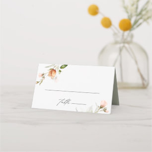 Tarjeta De Asiento Boda de acuarela con flores de jardín