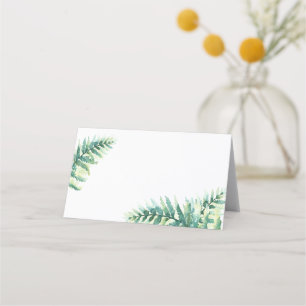 Tarjeta De Asiento Boda de acuarela de Fern verde