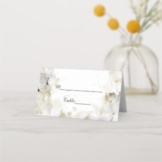 Tarjeta De Asiento Boda de acuarela de las flores de hidrangea blanca
