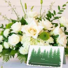 Tarjeta De Asiento Boda de acuarela de pinos del bosque