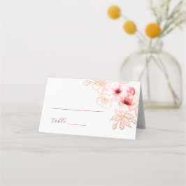 Tarjeta De Asiento Boda de acuarela flor de cerezo rosa blanco