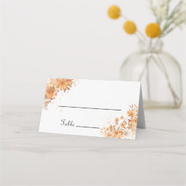 Tarjeta De Asiento Boda de Acuarela Floral Rústica de Otoño