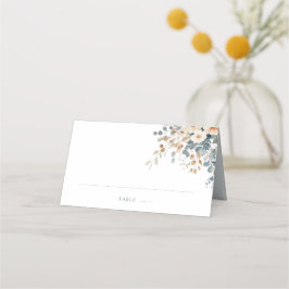 Tarjeta De Asiento Boda de acuarela floral suave de tono de tierra
