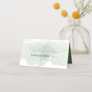 Tarjeta De Asiento Boda de acuarela verde abstracto